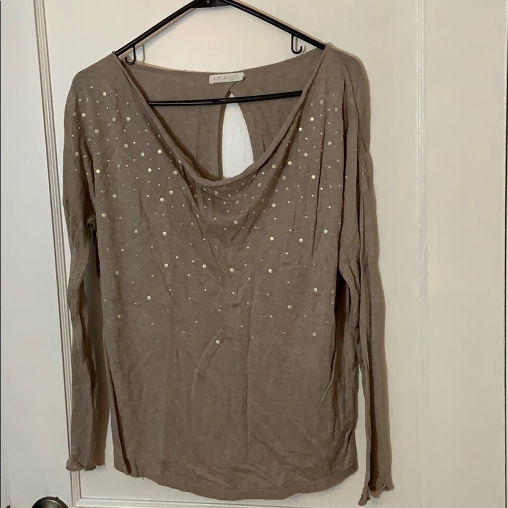 3/$15 Open Back Scoop Neck Bedazzled Top